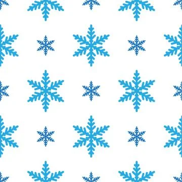 Seamless winter new year pattern with snowflakes on white Stock Illustration