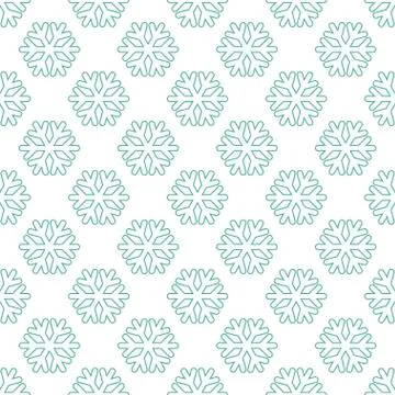 Seamless winter new year pattern with snowflakes on white Stock Illustration