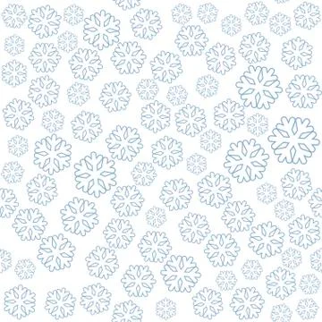 Seamless winter new year pattern with snowflakes on white Stock Illustration
