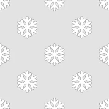 Seamless winter new year pattern with snowflakes on white Stock Illustration