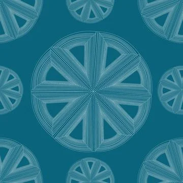 Seamless winter pattern with abstract geometric snowflakes. Star burst in a.. Stock Illustration