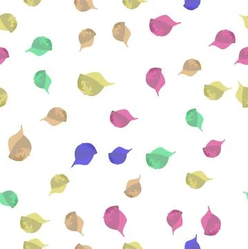 Seamless winter pattern with caps and snowflakes Stock Illustration