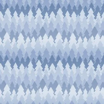 Seamless winter pattern of fir trees Stock Illustration