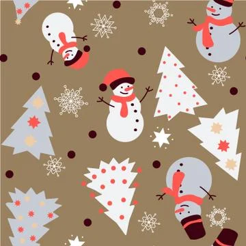 Seamless Winter Pattern Stock Illustration