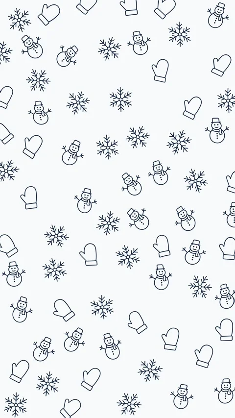 Seamless winter pattern with snowmen, snowflakes, and mittens Stock Footage 320039463