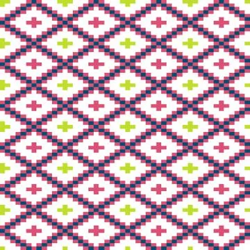 Seamless winter patterns with pixels Stock Illustration