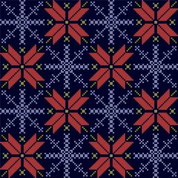 Seamless Winter Scandinavian pattern. Stock Illustration