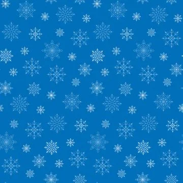 Seamless Winter Snow Flakes Background Pattern Stock Illustration