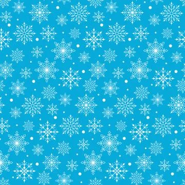 Seamless Winter Snow Flakes Background Pattern Stock Illustration