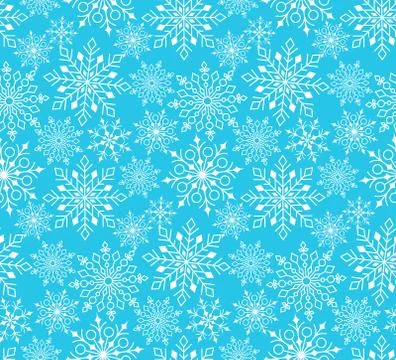 Seamless Winter Snow Flakes Background Pattern Stock Illustration