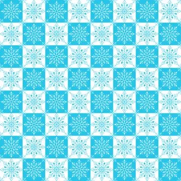 Seamless Winter Snow Flakes Background Pattern Stock Illustration