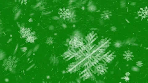 Seamless winter snowfall with 3D snowflakes (Green Screen) Stock Footage 333832479