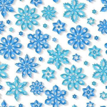 Seamless winter snowflake pattern. Stock Illustration