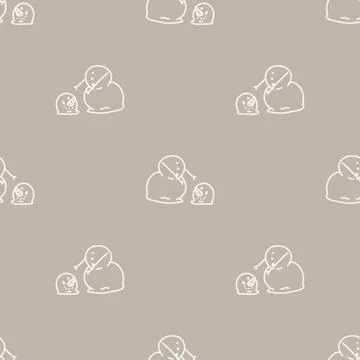 Seamless winter snowman head background pattern. Simple gender neutral nursery Stock Illustration