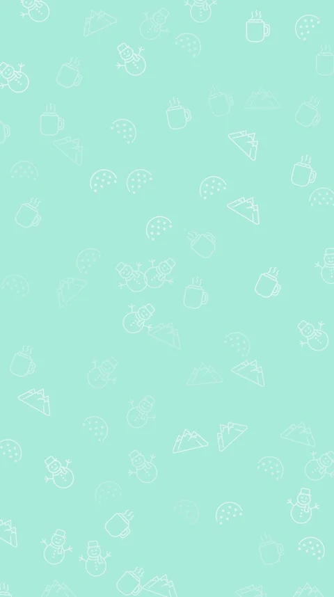 Seamless winter wonderland pattern with mountains, snowmen, mugs, cookies Stock Footage 320854908