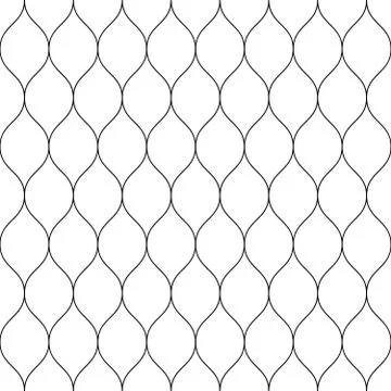 Seamless wired netting fence. Simple black vector illustration on white Illustrazione stock