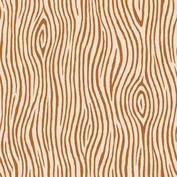 Seamless Wood Grain Vector Pattern with Organic Curving Lines Stockillustratie