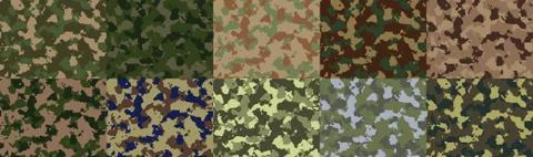 Seamless woodland camo pattern vector Illustrazione stock