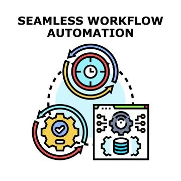 Seamless workflow automation process using digital technology Stock Illustration