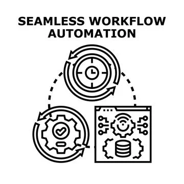 Seamless workflow automation process using digital technology Stock Illustration