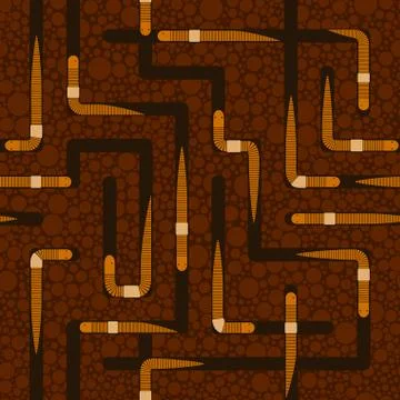 Seamless worm tunnels Stock Illustration