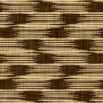 Seamless woven linen weave pattern. Aged sepia tone rustic textile stripe イラスト素材