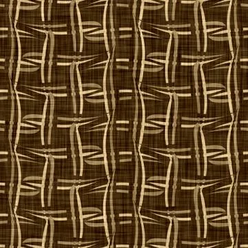 Seamless woven linen weave pattern. Aged sepia tone rustic textile stripe Illustrazione stock