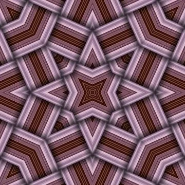 Seamless woven star pattern of stripes and lines. Square abstract pattern. Stock Illustration