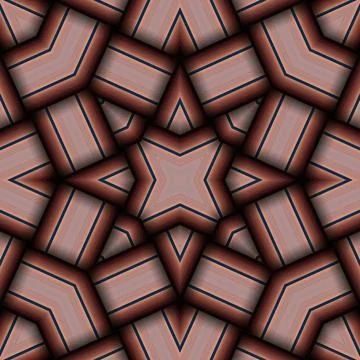 Seamless woven star pattern of stripes and lines. Square abstract pattern. Illustrazione stock