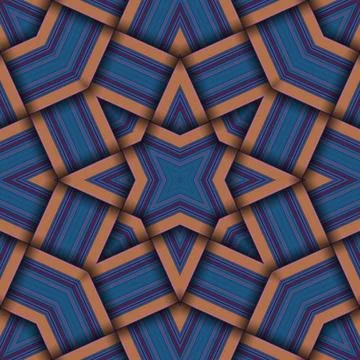 Seamless woven star pattern of stripes and lines. Square abstract pattern. Stock Photos
