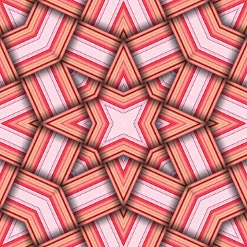 Seamless woven star pattern of stripes and lines. Square abstract pattern. Stock Photos