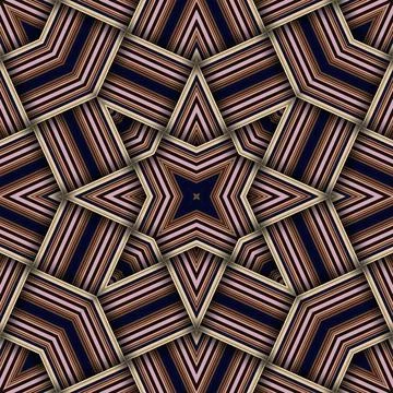 Seamless woven star pattern of stripes and lines. Square abstract pattern. Stock Photos