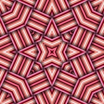 Seamless woven star pattern of stripes and lines. Square abstract pattern. Stock Photos