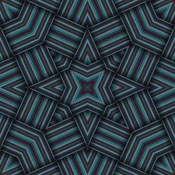 Seamless woven star pattern of stripes and lines. Square abstract pattern. Stock Photos