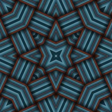 Seamless woven star pattern of stripes and lines. Square abstract pattern. Stock Photos