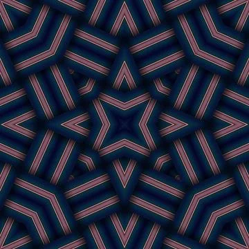 Seamless woven star pattern of stripes and lines. Square abstract pattern. Stock Photos
