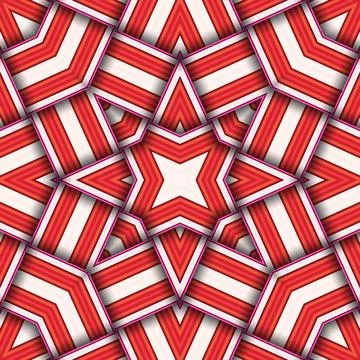 Seamless woven star pattern of stripes and lines. Square abstract pattern. Stock Photos