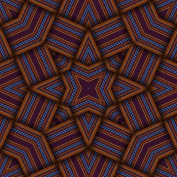 Seamless woven star pattern of stripes and lines. Square abstract pattern. Stock Photos