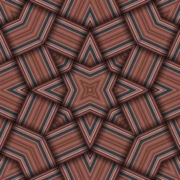 Seamless woven star pattern of stripes and lines. Square abstract pattern. Stock Photos
