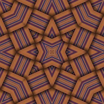 Seamless woven star pattern of stripes and lines. Square abstract pattern. Stock Photos