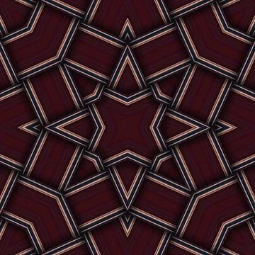 Seamless woven star pattern of stripes and lines. Square abstract pattern. Stock Photos