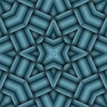 Seamless woven star pattern of stripes and lines. Square abstract pattern. Stock Photos