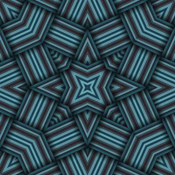 Seamless woven star pattern of stripes and lines. Square abstract pattern. Stock Photos