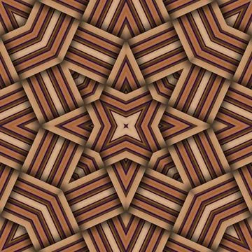 Seamless woven star pattern of stripes and lines. Square abstract pattern. Stock Photos