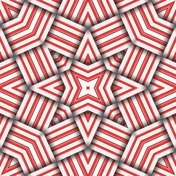 Seamless woven star pattern of stripes and lines. Square abstract pattern. Stock Photos