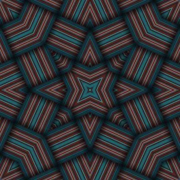 Seamless woven star pattern of stripes and lines. Square abstract pattern. Stock Photos