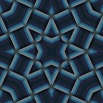 Seamless woven star pattern of stripes and lines. Square abstract pattern. Stock Photos