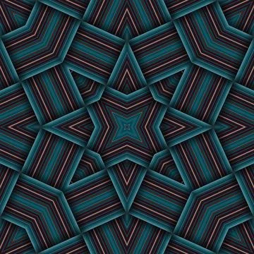 Seamless woven star pattern of stripes and lines. Square abstract pattern. Stock Photos