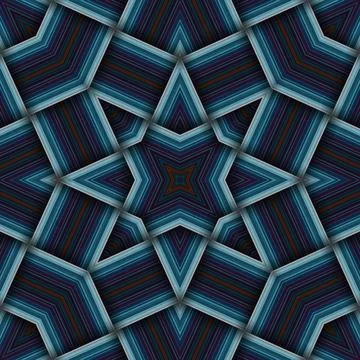 Seamless woven star pattern of stripes and lines. Square abstract pattern. Stock Photos