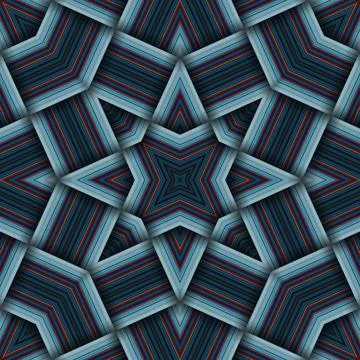 Seamless woven star pattern of stripes and lines. Square abstract pattern. Stock Photos